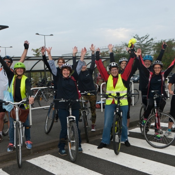 Arrivée des cyclistes