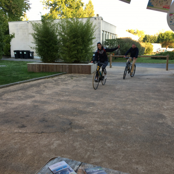 Arrivée des cyclistes