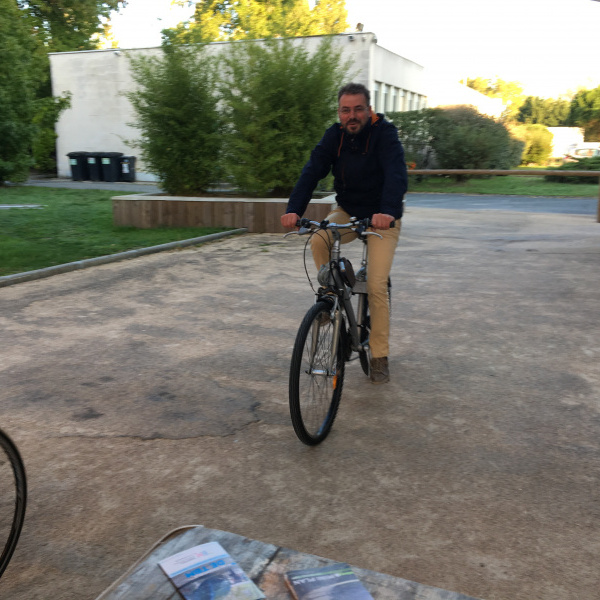 Arrivée des cyclistes