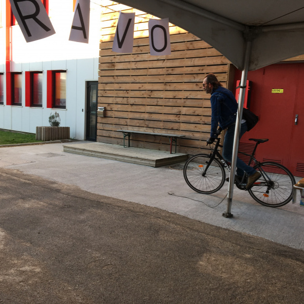 Arrivée des cyclistes