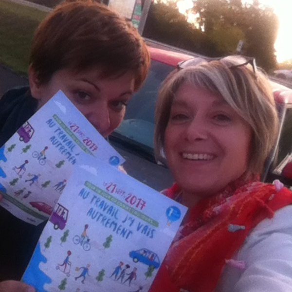 Lise et Anne du Groupe ENERGIES VIENNE font le trajet ensemble
